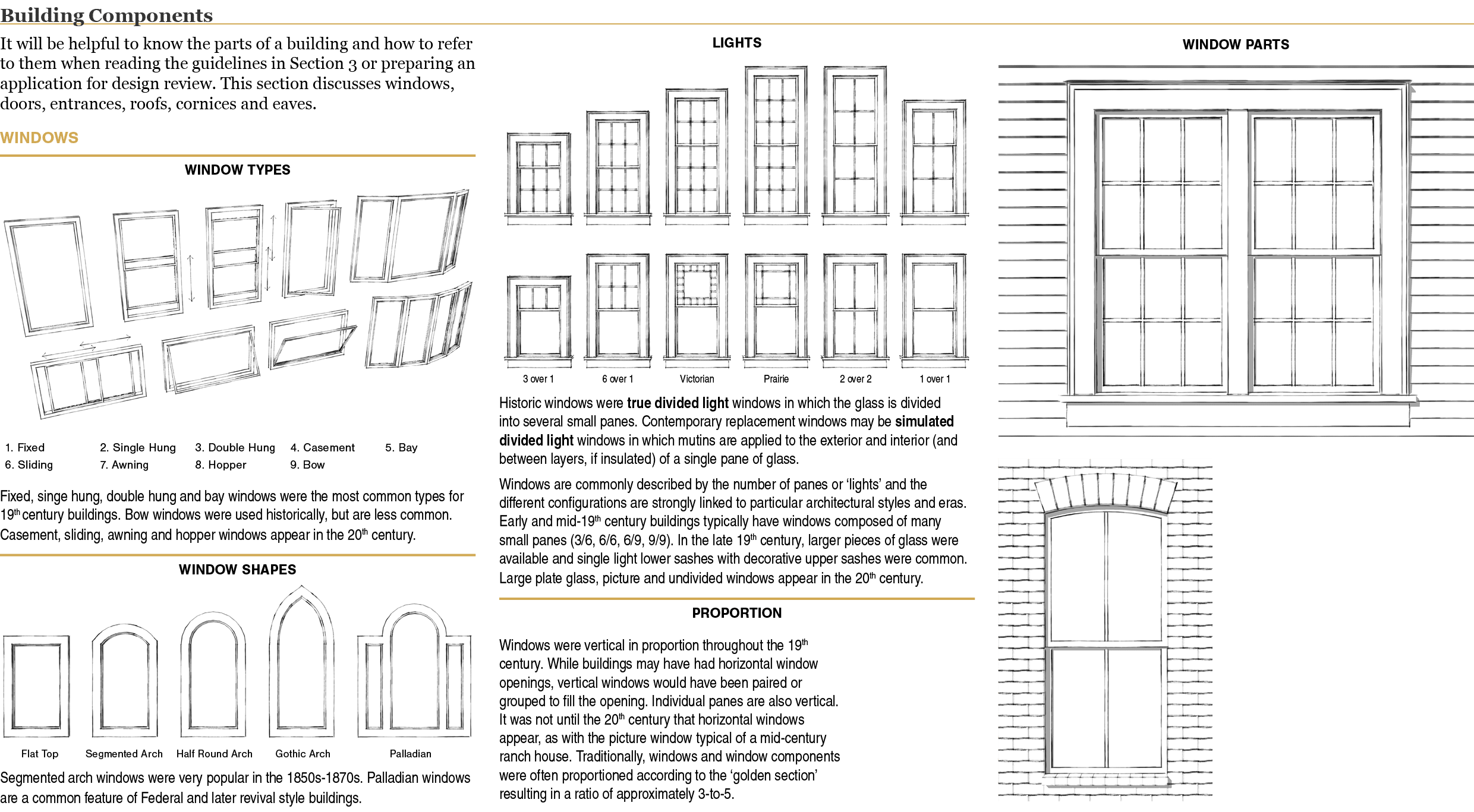 Building Components It will be helpful to know the parts of a building and how to refer to them when reading the guid   